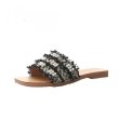 画像1: women's Flat with chic small fragrance pearl slippers フラットパール付きサンダル　スリッパ サボ (1)