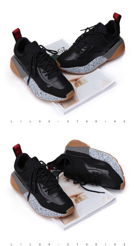 画像7:  women's color matching leather sneakers shoesカラフルレインボーカラーマッチングレザースニーカー (7)