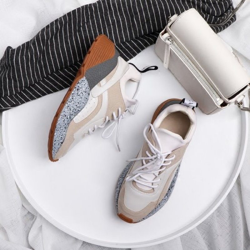 画像8:  women's color matching leather sneakers shoesカラフルレインボーカラーマッチングレザースニーカー (8)