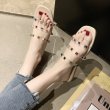 画像3: women's  transparent fashion flat sandals Rhinestone slippers ラインストーン付フラットクリアサンダル　スリッパ サボ (3)