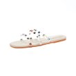 画像1: women's  transparent fashion flat sandals Rhinestone slippers ラインストーン付フラットクリアサンダル　スリッパ サボ (1)