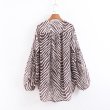 画像3: women's Zebra-spun long-sleeved V-neck chiffon shirt blouse ゼブラシフォンVネックブラウス　プルオーバー (3)