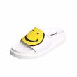 画像1: women's  leather smiley  flat slippers casual sandaフラットスマイル　ニコニコマーク　ニコちゃんレザーサンダル　スリッパ サボ (1)