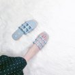 画像2: women's  flat  sandals and slippers メッシュフラットレザーサンダル　スリッパ サボ (2)