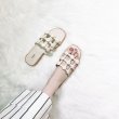 画像3: women's  flat  sandals and slippers メッシュフラットレザーサンダル　スリッパ サボ (3)