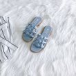 画像7: women's  flat  sandals and slippers メッシュフラットレザーサンダル　スリッパ サボ (7)