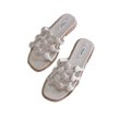 画像1: women's  flat  sandals and slippers メッシュフラットレザーサンダル　スリッパ サボ (1)