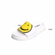 画像4: women's  leather smiley  flat slippers casual sandaフラットスマイル　ニコニコマーク　ニコちゃんレザーサンダル　スリッパ サボ (4)