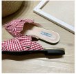 画像8: women's  baotou plaid wear slippers bow sweet pointed flat shoes sandals slippers flat sandals フラットボウチェックポインテッドトゥパンプスサンダル　スリッパ サボ (8)