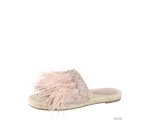 画像6: women's FairyOpen-toe ostrich feathers wear slippers flat sandals フェザー羽根つきエスニックボヘミアンフラットエスパドリーユサンダル　スリッパ サボ (6)