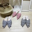 画像4: women's  baotou plaid wear slippers bow sweet pointed flat shoes sandals slippers flat sandals フラットボウチェックポインテッドトゥパンプスサンダル　スリッパ サボ (4)