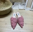 画像5: women's  baotou plaid wear slippers bow sweet pointed flat shoes sandals slippers flat sandals フラットボウチェックポインテッドトゥパンプスサンダル　スリッパ サボ (5)