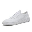 画像2: men's casual breathable sneakers shoes レースアップベーシックレザーホワイトスニーカー キャンバスシューズ  (2)