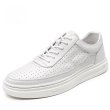 画像1: men's casual breathable sneakers shoes レースアップベーシックレザーホワイトスニーカー キャンバスシューズ  (1)