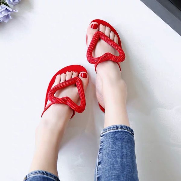画像10: women'sBrazilian scented jelly slippers flat sandals slippers フルーティービックハートトングサンダルフラットサンダル　スリッパ サボ (10)