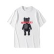 画像2:  bear print loose cotton short-sleeved T-shirt 　クマベアープリントラウンド半袖Ｔシャツ　男女兼用 (2)