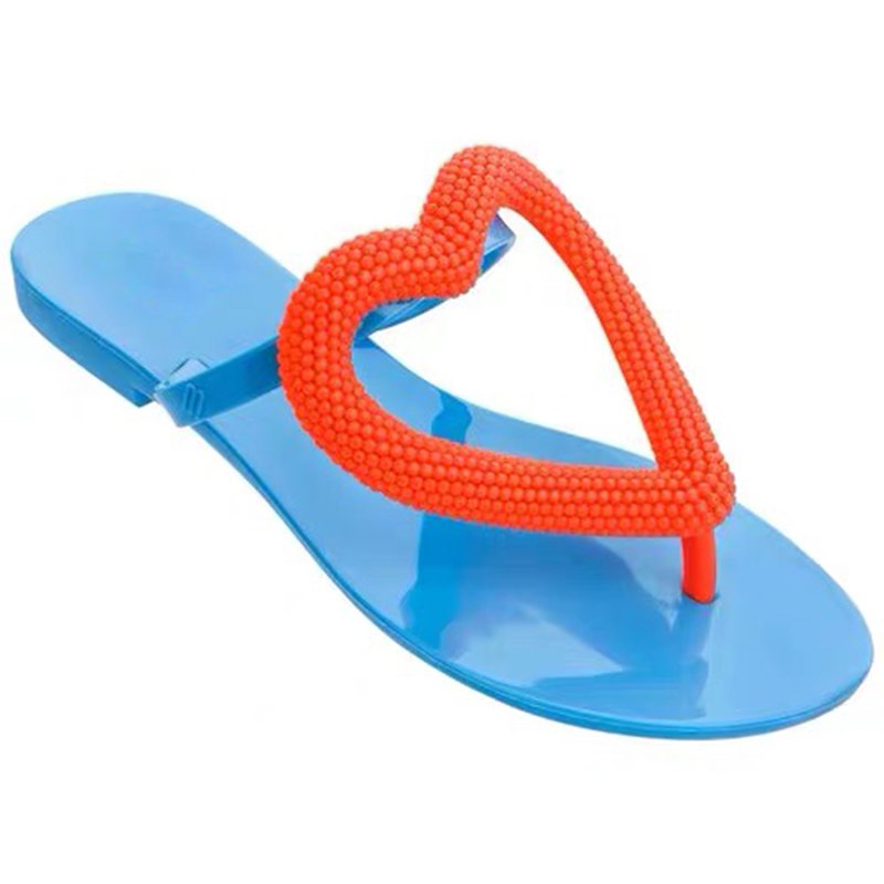 画像4: women'sBrazilian scented jelly slippers flat sandals slippers フルーティービックハートトングサンダルフラットサンダル　スリッパ サボ (4)