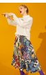 画像1: Women's comic cartoon Sesame Street printed pleated skirt　セサミストリート膝丈プリーツスカート (1)