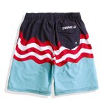 画像2:  Men's Men's quick-drying beach pants loose tie shorts swimming trunksSwim pants　速乾性カジュアルスリムストレートカラー5分丈パンツビーチパンツ水泳パンツ　  (2)