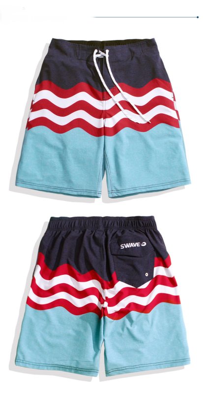 画像3:  Men's Men's quick-drying beach pants loose tie shorts swimming trunksSwim pants 速乾性カジュアルスリムストレートカラー5分丈パンツビーチパンツ水泳パンツ   (3)