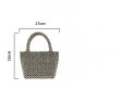 画像4: silver beaded bag hand-woven bag tote  bagハンドメイドビーズトートハンドバック (4)