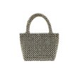 画像1: silver beaded bag hand-woven bag tote  bagハンドメイドビーズトートハンドバック (1)