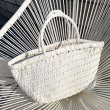 画像5: woven basket child handbag tote  bag スタイリッシュ レザー編みこみ メッシュ 籠かご トート ハンドバック (5)