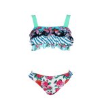 画像3: Women's layer flash print bikini swimsuit sexy backless Swimsuit フラワー柄レイヤーバックリボンスタイルビキニスイムウエア水着モノキニ (3)