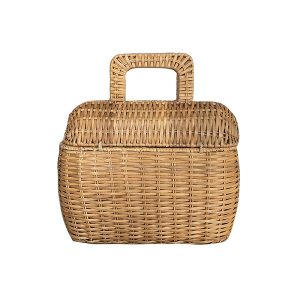 画像1: portable rattan bag basket bag  tote  bagラタンバスケットスタイリッシュ籠かごトートハンドバック (1)