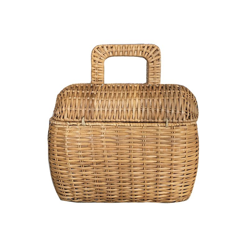 画像1: portable rattan bag basket bag  tote  bagラタンバスケットスタイリッシュ籠かごトートハンドバック (1)