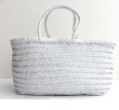 画像3: woven basket child handbag tote  bag スタイリッシュ レザー編みこみ メッシュ 籠かご トート ハンドバック (3)