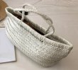 画像4: woven basket child handbag tote  bag スタイリッシュ レザー編みこみ メッシュ 籠かご トート ハンドバック (4)