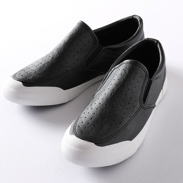 画像1: MEN'S breathable wild tide  Slip-on shoes sneakers　レザースリッポン　スニーカー (1)