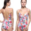 画像5: Women's sexy  Flower Pattern One Piece Swimsuit フラワー柄ワンピーススイムウエア水着モノキニ (5)