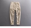 画像4: MEN'S linen nine lantern harem pants メンズ9分丈カジュアルハーレムジョガーパンツ (4)