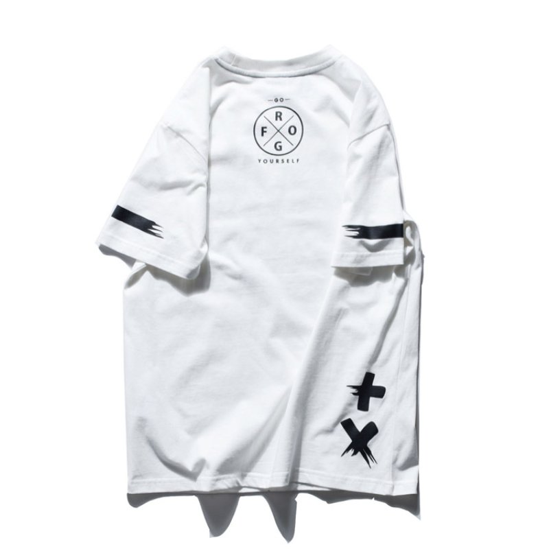 画像3: men's Ghost face creative personality small fresh graffiti skateboard half sleeve t-shirt  スケートボード ストリートファッションラウンド半袖Ｔシャツ 男女兼用　 (3)