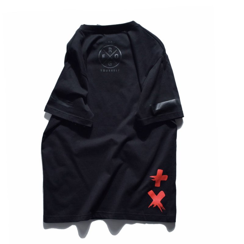 画像4: men's Ghost face creative personality small fresh graffiti skateboard half sleeve t-shirt  スケートボード ストリートファッションラウンド半袖Ｔシャツ 男女兼用　 (4)