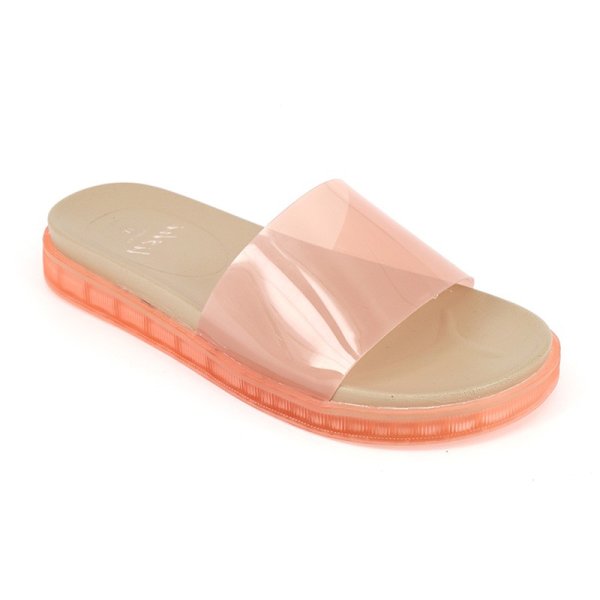 画像1:  Women's  Transparent Sandals slippers jelly shoes ウィメンズ ゼリーサンダルフラット スリッパ サボ (1)