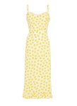 画像4:  Women's  ruffled sling long dress sleeveless  花柄 ボヘミアン エスニック膝下丈ロングキャミドレス ワンピース　 (4)