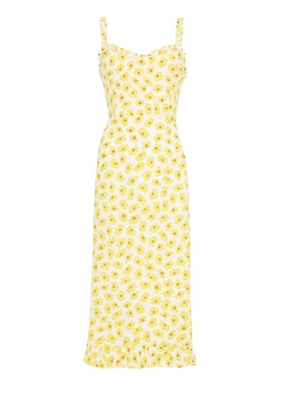 画像4:  Women's  ruffled sling long dress sleeveless  花柄 ボヘミアン エスニック膝下丈ロングキャミドレス ワンピース　 (4)