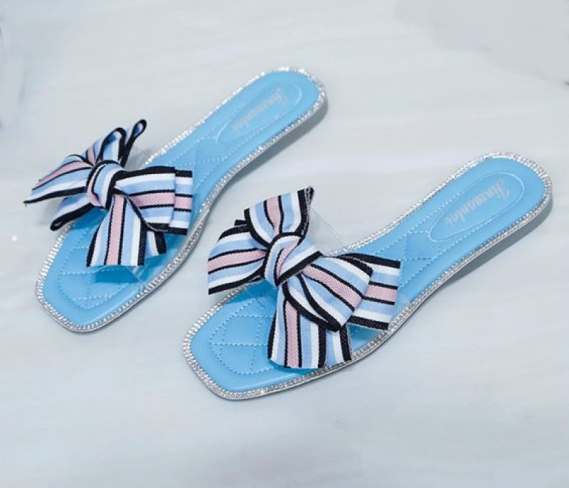 画像4: Women's Big Ribbon Flat Sandals Slippers リボンがポイントフラットサンダル スリッパ サボ (4)