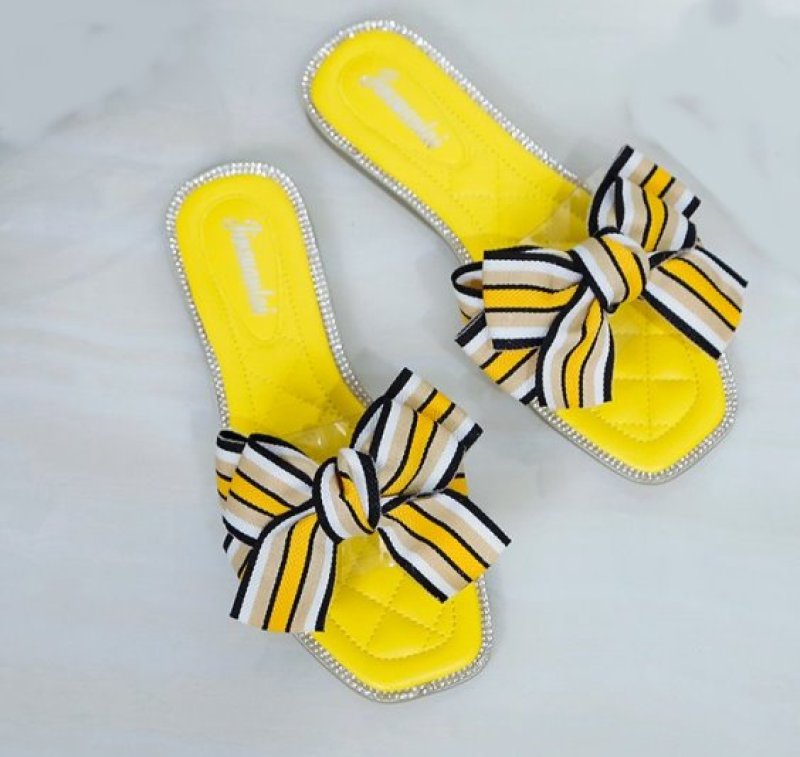 画像3: Women's Big Ribbon Flat Sandals Slippers リボンがポイントフラットサンダル スリッパ サボ (3)