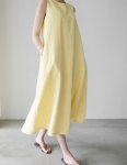 画像1:  Women's cotton and linen sleeveless long dress  ベーシックノースリーブ膝下丈ロングドレス ワンピース　 (1)