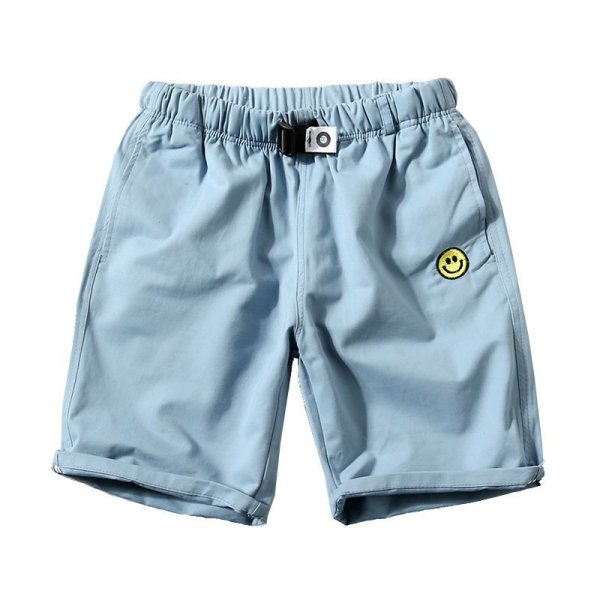 画像1: MEN'S  casual  Smiley Embroidered Shorts Cotton Pants　メンズスマイル付きカジュアルショートパンツ　 (1)