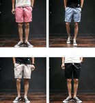 画像6: MEN'S  casual  Smiley Embroidered Shorts Cotton Pants　メンズスマイル付きカジュアルショートパンツ　 (6)