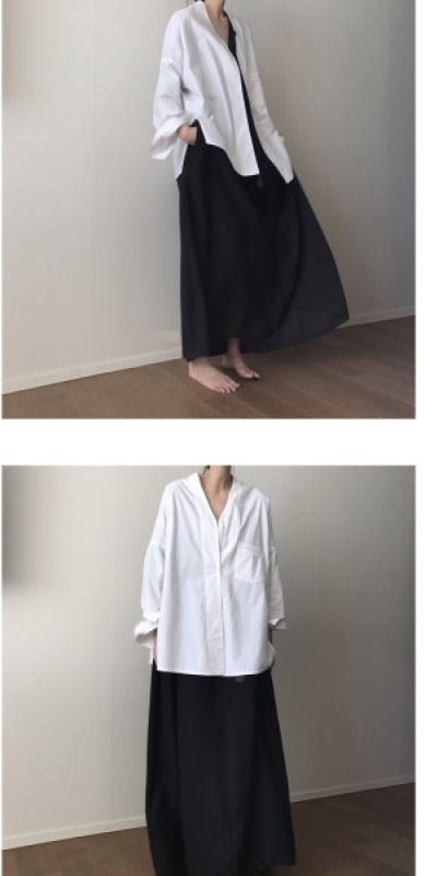 画像7:  Women's V-neck tie tassel design loose solid color  long dress  ベーシックロングドレス ワンピース　 (7)