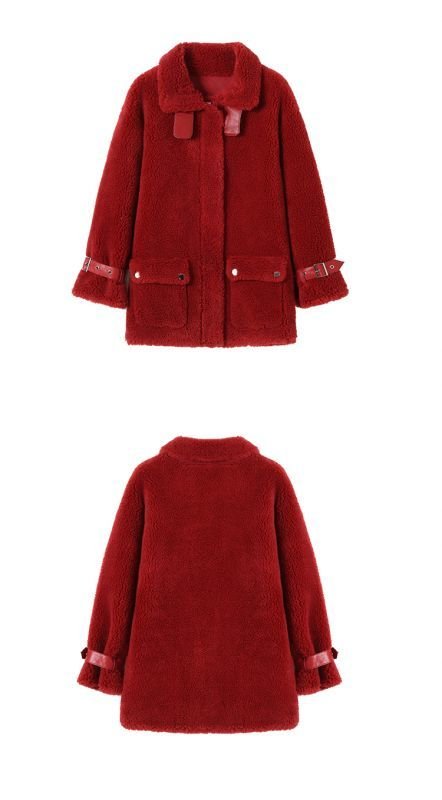 画像5: short fur coat  jacket Coat  ファーウールショートコートコートジャケッ (5)