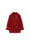 画像2: short fur coat  jacket Coat 　ファーウールショートコートコートジャケッ (2)
