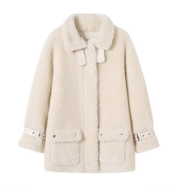 画像1: short fur coat  jacket Coat 　ファーウールショートコートコートジャケッ (1)