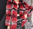 画像2: Woman's new contrast color fox fur  short woven long-sleeved fur coatfur リアルファックスファーチェックカラーショートコートコート　 (2)